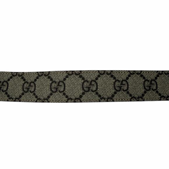 Gucci Canvas Monogram GG Buckle Supreme Leather Belt Brown Size 85cm/34\